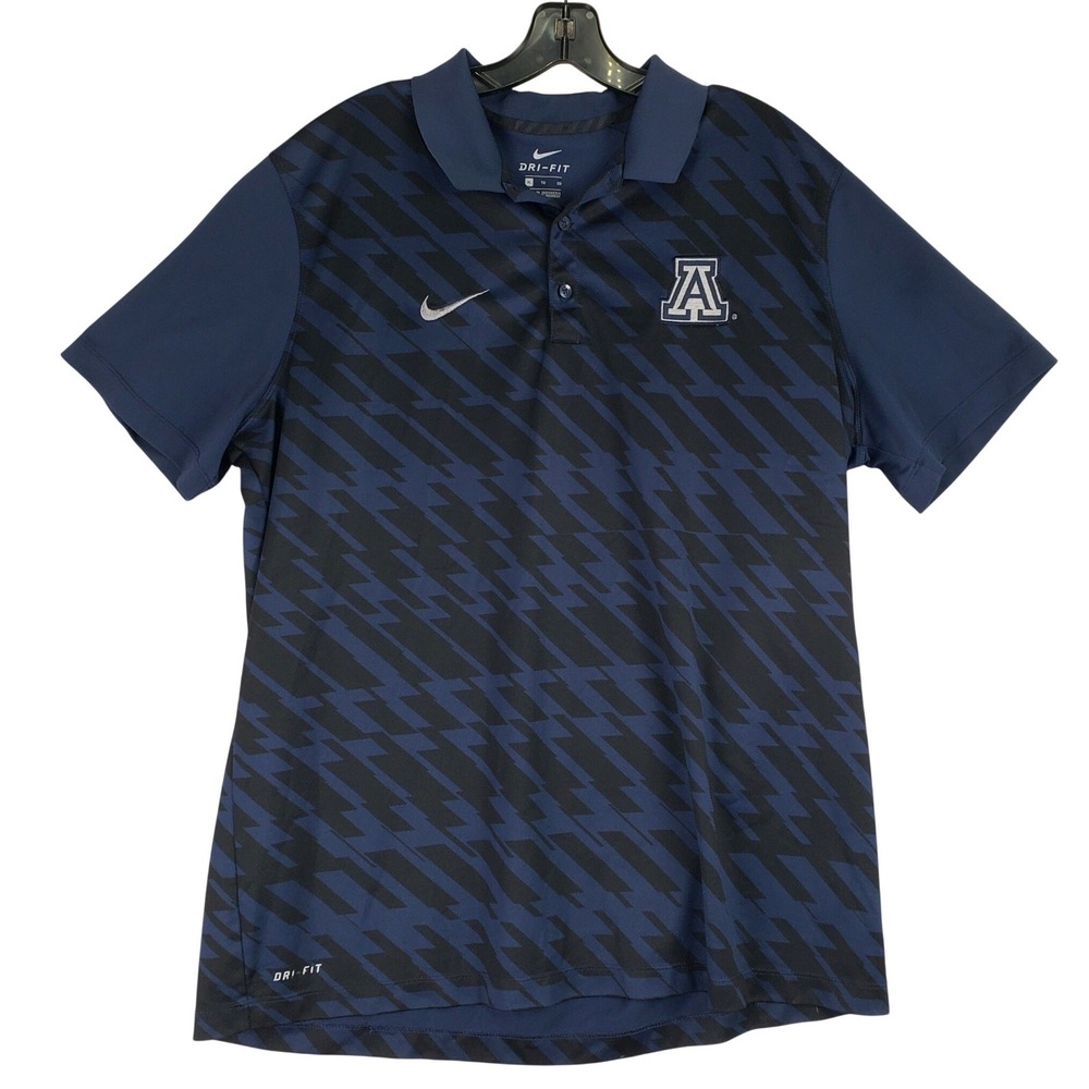 Arizona Wildcats Nike Dri-FIT Polo Shirt Mens XL Navy Blue Graphic Sporty NCAA